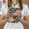 Mental Health Vintage Spiral Notebook, Skull Coffee Mug Cup Journal, Depresso Espresso 5.5"x8.3" 164pages Lined Notebooks College Ruled, Retro Floral Notebook for Office School Supplies