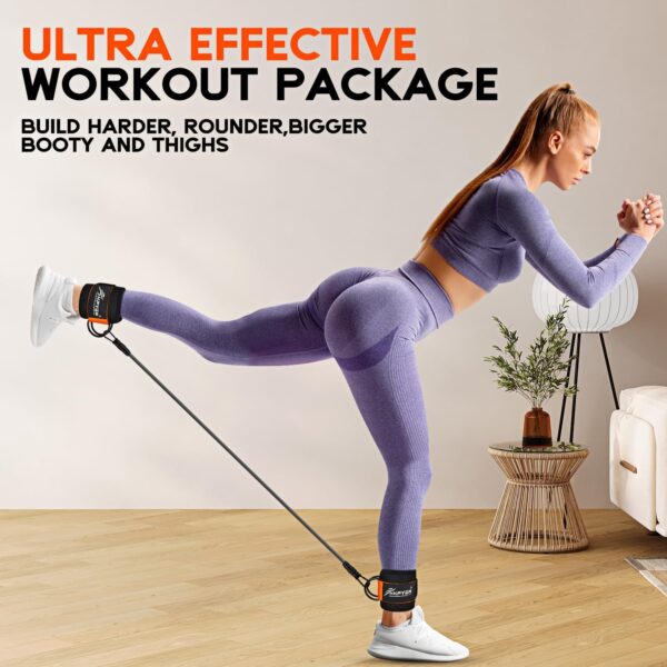 Ankle Resistance Bands, Ankle Bands for Working Out with Cuffs, Resistance Bands for Leg Butt Training Workout Equipment for Kickbacks Hip Gluteus Training Exercises, Ankle Strap with Exercise Bands