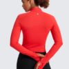 CRZ YOGA Women's Butterluxe Long Sleeve Workout Shirts Half Quarter Zip Sweatshirt Athletic Crop Tops Collared T-Shirts