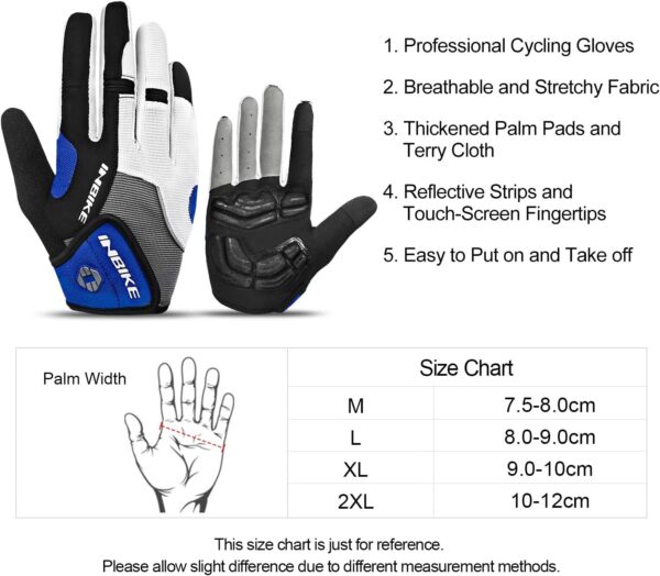 INBIKE Cycling Gloves for Men/Women Bike Gloves with Touchscreen-Padded Anti-Slip Mountain Biking MTB Bicycle Gloves for Cycling/Workout/Gym/Outdoor