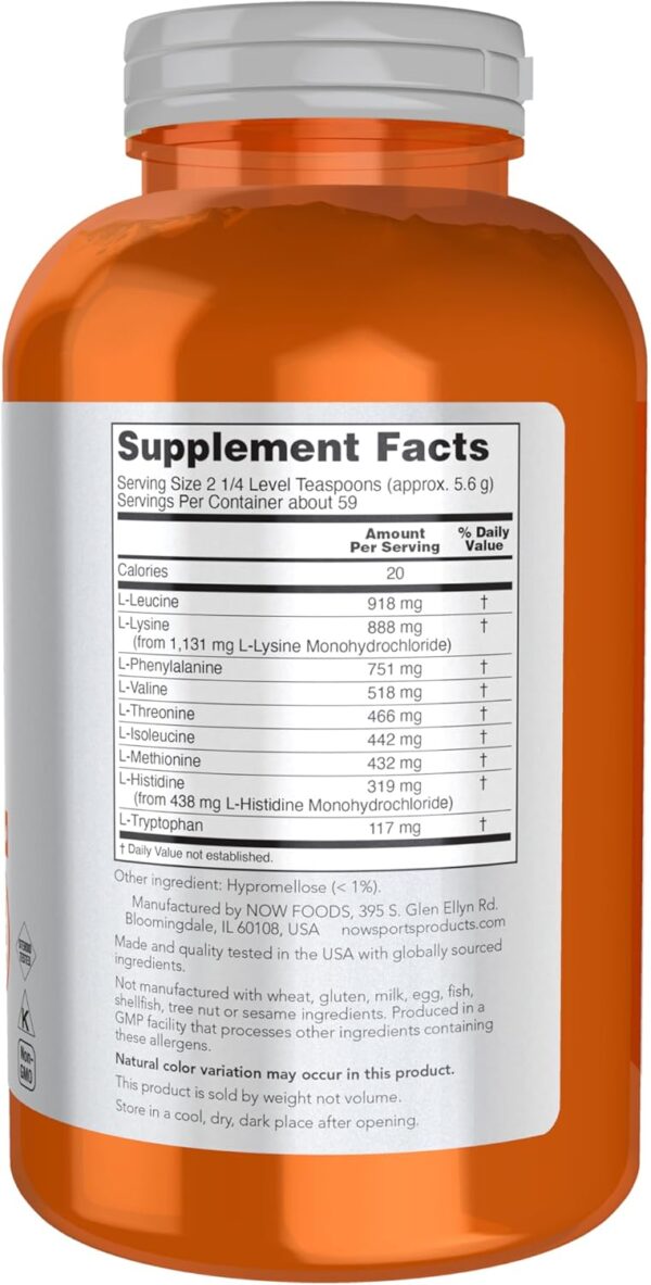 NOW Foods Sports Nutrition, Amino-9 Essentials™ Powder, Enhanced Protein Synthesis, Amino Acids, 330-Grams