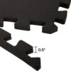 EVA Foam Mat Tiles 24-Pack - 96 SQ FT of Interlocking Padding for Garage, Playroom, or Gym Flooring - Exercise Mat or Baby Playmat by Stalwart (Black)