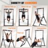 SERTT Foldable Power Tower Dip Station Pull Up Bar, Multifunction Home Gym Strength Training Equipment, Fitness Triangular Design Pullup Dip Station Rack, Support 440LBS