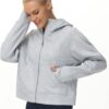 THE GYM PEOPLE Women's Full-Zip Up Hoodies Jacket Fleece Workout Crop Tops Sweatshirts with Pockets Thumb Hole