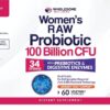 Dr. Formulated Raw Probiotics for Women 100 Billion CFUs Capsules with Prebiotics, Digestive Enzymes, Approved for Adults, Shelf Stable Supplement