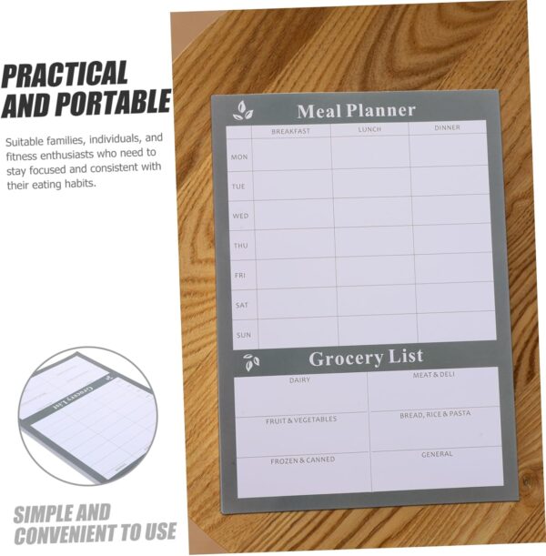 Weekly Meal Planner Notebook Tearable Household Diet Journal for Food Lists & Grocery Planning 1 Book of Calendar for Meal Prep & Healthy Eating
