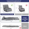 STHOUYN Comfy Floor Chair Bedroom 2 USB Charging Ports, 5-Position Couch Gaming Lounge Chairs Adults, Indoor Folding Lazy Sofa Meditation Arm Dorm Chair Living Room (Grey)