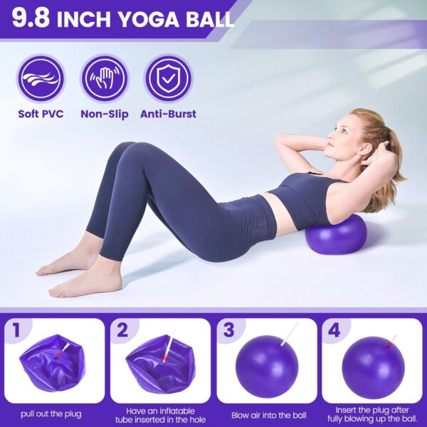 pilates ring circle set 13 pcs pilates equipment accessories for home workouts includes 9.8” pilates ball 12” magic circle yoga ring and resistance bands for women pilates ring and ball set gift