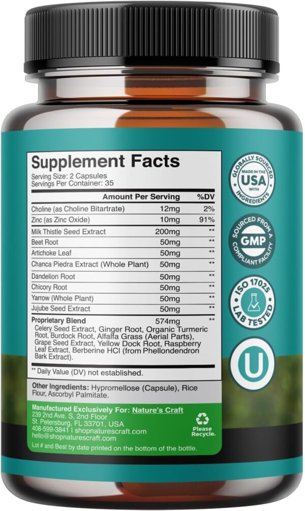 711fKUvDvAL._AC_SL1500_.jpg Liver Cleanse Detox & Repair 70 Capsules - Herbal Liver Support Milk Thistle Supplement - Silymarin Milk Thistle Supplements with Dandelion Root, Choline, Beetroot & Artichoke Extract