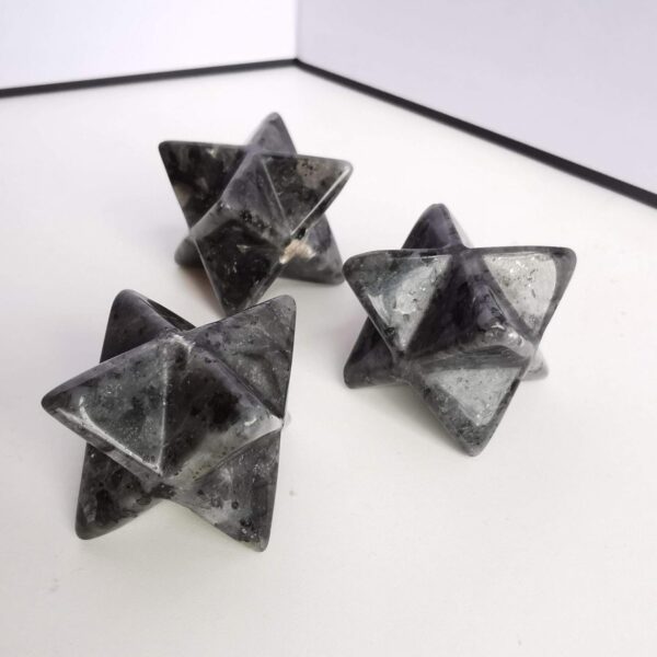 Natural Labradorite Merkaba Crystal Protection Sacred Meditation Energy Generator Healing Chakra Six-Pointed Star 1 Inch