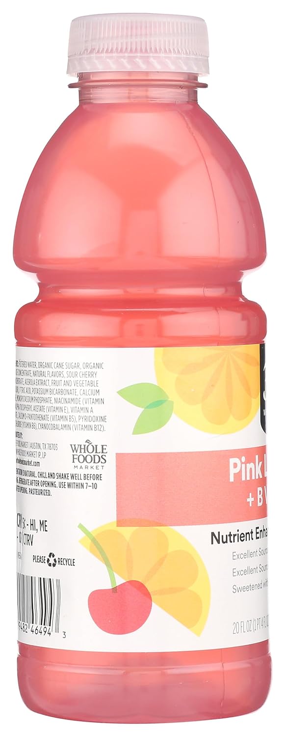 365 By Whole Foods Market, Water Nutrient Pink Lemonade B Vitamins, 20 Fl Oz