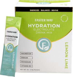 Faster Way - Hydration - Electrolyte Drink Mix- Lemon Lime Flavor with Apple Cider Vinegar, Choline for Brain & Probiotics for Gut Health - 30 Counts