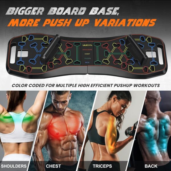 712342kGULL._AC_SL1500_.jpg LALAHIGH Portable Home Gym System: Large Compact Push Up Board, Pilates Bar & 20 Fitness Accessories with Resistance Bands Ab Roller Wheel - Full Body Workout for Men and Women, Gift for Boyfriend