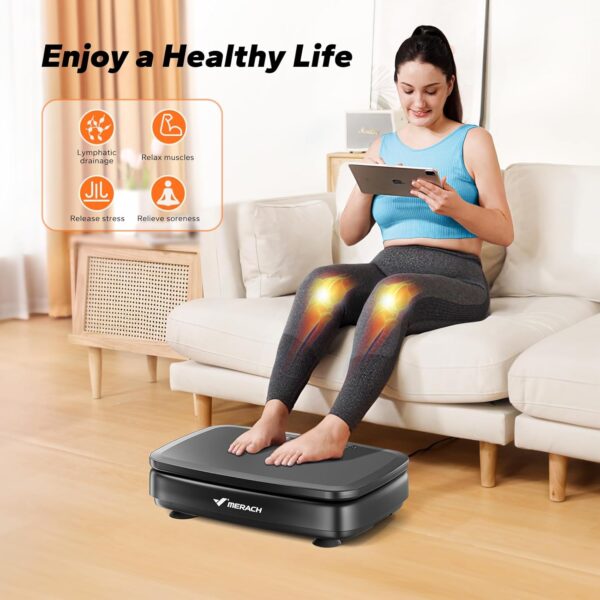 7125mGqagTL._AC_SL1500_.jpg MERACH Vibration Plate Exercise Machine, Vibration Plate for Lymphatic Drainage, Vibrating Plate Exercise Machine for Women Men, Workout Equipment for Home