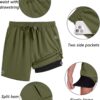 COOFANDY Men's 2 in 1 Running Shorts 2 Pack Athletic Shorts Quick Dry Gym Training Workout Shorts with Pockets