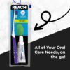 Reach Ultraclean Travel Kit Toothbrush with Toothbrush Cap and Toothpaste, Multi-Angled, Soft Bristles, TSA-Airport Friendly, Resealable, Portable and Reusable Bag