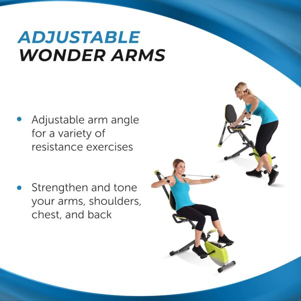 712Ddpfb4jL._AC_SL1500_.jpg Stamina Wonder Exercise Bike | Build Upper and Lower Body Strength on One Machine | Includes Two Online Workout Videos, Chartreuse and Gray