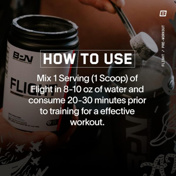 Bare Performance Nutrition BPN Flight Pre Workout, Supports Energy and Mental Focus, Improved Endurance & Muscle Pumps with CarnoSyn® Beta Alanine, Blue Raspberry, 30 Servings