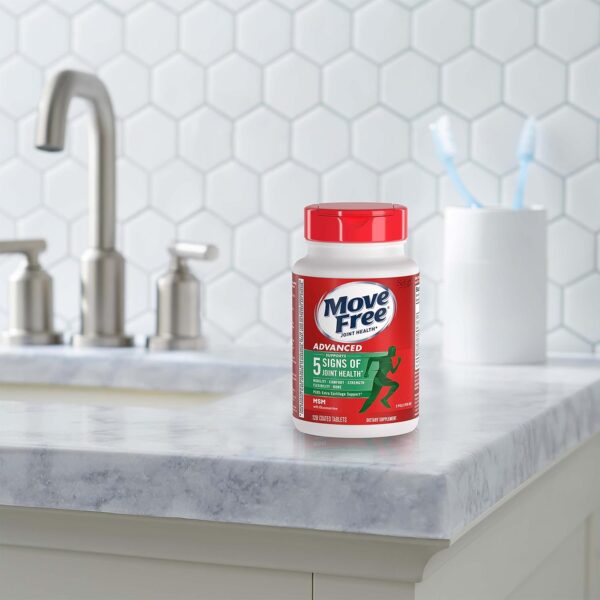 Move Free Advanced Glucosamine Chondroitin MSM Joint Support Supplement, Supports Mobility Comfort Strength Flexibility & Bone - 120 Tablets (40 servings)