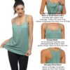 Hibelle Women's Workout Yoga Racerback Tank Tops with Built in Shelf Bra
