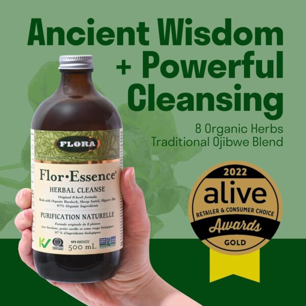 712Gx9ihDdL._AC_SL1500_.jpg Flora Health Flor-Essence Liquid Tea Blend - Ancient 8-Herb Formula - Natural Full Body Cleanse & Detox - Organic Ingredients - Pure Vegan Formula - Burdock Root, Sorrel, Slippery Elm, Kelp - 500mL