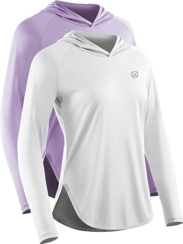 NELEUS Women's Sun Protection Running Shirts Workout Athletic Shirts with Hoods
