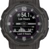 Wearable4U - Garmin Instinct Crossover Solar, Rugged Hybrid Smartwatch, Analog Hands and Digital Display 1.27 in, Graphite with E-Bank Bundle
