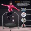 SereneLife 36"/40" Foldable Mini Trampoline - Compact Fitness Trampoline for Kids Adults, Exercise Rebounder with Foam Handle, Indoor/Garden Workout Equipment, Max Load 150/220 lbs
