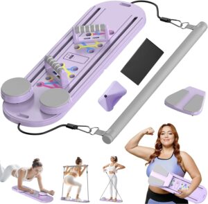 Pilates Board Multifunctional Abdominal Board, Foldable Ab Core Trainer Board, Abs Core Workout Exercise Reformers Set, Premium Pilates Reformer Set for Full-Body Workouts