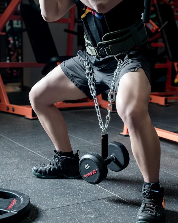 Weighted Dip Belt for Weight Lifting With Chain 46" and Loading Straps,Weighted Belt,Pullup Dip Weight Belt with Chain, Weighted Pull Up Belt for Weights,Belt Squat Belt with Chain