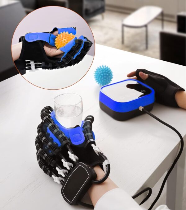 Rehabilitation Robot Gloves Upgrade Hemiplegia Hand Stroke Recovery Equipment with USB Chargeable and Strength Adjustment