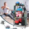 Weight Rack Home Gym Storage, Yoga Mat Storage Rack Workout Equipment Storage Rack for Dumbbells Kettlebell Resistance Band, Exercise Equipment Gym Rack Organizer with Wheel and Levelling Feet