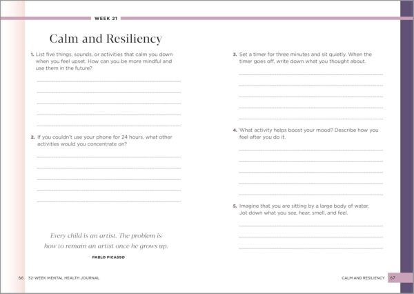 52-Week Mental Health Journal: Guided Prompts and Self-Reflection to Reduce Stress and Improve Well-Being