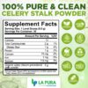 LaPura Organic Celery Powder Detox Cleanse - Fresh Celery Juice Powder to Support Gut Health & Naturally Detox - Cleanse & Detoxify, Antioxidant Just Celery Organic 30 Servings, 6.35 Ounce