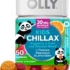 OLLY Kids Chillax Gummies, L-Theanine, Magnesium, Lemon Balm, Chewable Supplement, Sherbet Flavor with Other Natural Flavor - 50 Count