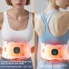 Portable Abdominal Training Belt with Heating Pad, Cordless Heated Waist Massager for Back Pain Relief, AB Trainer Fitness Workout Equipment for Abdomen, Belly, Back, Women, Men Gifts