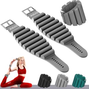 ADLIFE Adjustable Ankle Weights Exercise Weights for Women and Men 2 lbs Wearable Weighted Wrist Bangles, Arm Leg Weight Set (1 lb Each) for Aerobics,Yoga, Running, Home Gym Workout, Strength Training, Pool Exercise