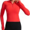 CRZ YOGA Women's Butterluxe Long Sleeve Workout Shirts Half Quarter Zip Sweatshirt Athletic Crop Tops Collared T-Shirts