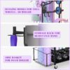 Mythinglogic Yoga Mat Storage Racks,Home Gym Storage Rack for Dumbbells Kettlebells Foam Roller, Yoga Strap and Resistance Bands, Workout Equipment Storage Organizer With Hooks and Wheels