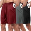 3 Pack Gym Basketball Mens Shorts - Quick Dry Black Workout Athletic Shorts with Pockets for Casual Running (S-6XL)