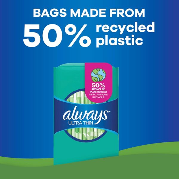 Always Ultra Thin Feminine Pads with Wings for Women, Super Absorbency, Unscented, Size 2, 126 Count