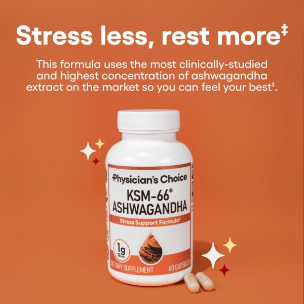 KSM-66 Ashwagandha Root Powder Extract - Stress, Mood, & Athletic Support - 1,000 MG of Clinically Studied KSM66 & Black Pepper for Maximum Absorption - 5% Withanolides - 60 Vegan Capsules