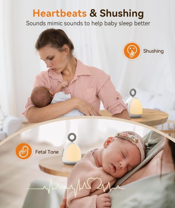 Dreamegg White Noise Machine, Sound Therapy with Night Light & White Noise, Sleep Aid for Anxiety Stress Relief, Meditation Relaxing Gifts for Kids Adults