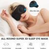 Sleep Mask Blackout for Men Women - Eyelash Friendly Eye Masks for Sleep Airplane Travel Accessories as Gifts Sleeping Mask with Soft Breathable Zero Eye Pressure for Travel Yoga Nap Meditation