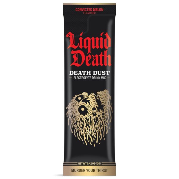 Liquid Death Electrolyte Death Dust - Watermelon Flavored Hydration Powder Packets - 12-Stick Pack - Convicted Melon - Electrolyte Replacement