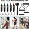 Resistance Bands Set 17pcs, Resistance Band, Exercise Bands Fitness Workout with Wide Handles, Door Anchor, Steel Clasp, Carry Bag, Ankle Straps for Home Gym Outdoor Travel