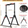 DOBESTS Foldable Power Tower Pull Up Bar Dip Station Adjustable Multifunction Workout Pull Up Tower Station Gym Strength Training Equipment for Home Outdoor, Triangular Legs, Support 700lbs