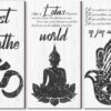 3 Pieces Buddha Quotes Wall Decors Meditation Room Inspirational Wall Arts Zen Meditation Decors Wooden Hanging Decorations for Living Room Home Yoga
