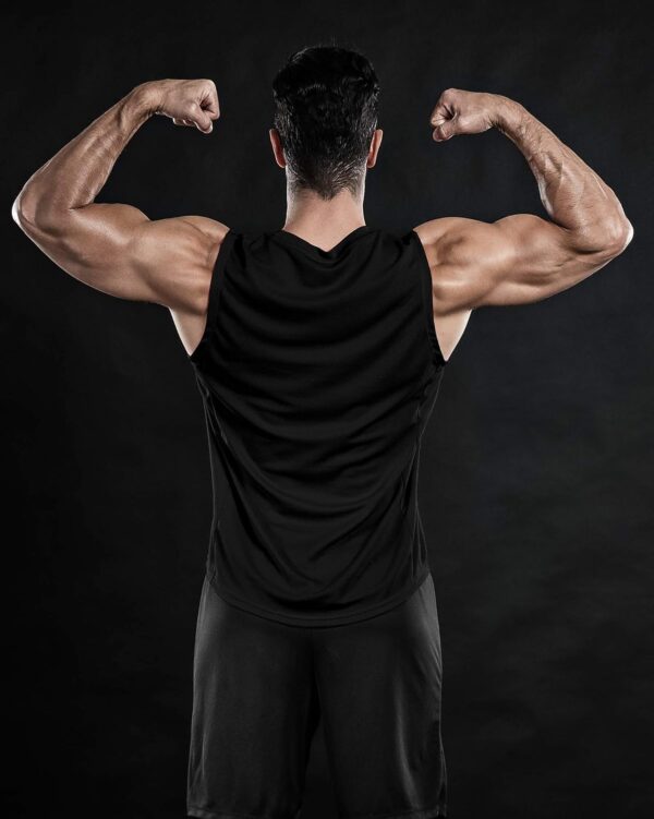 DRSKIN Men's 4, 3, 1 Pack Tank Tops Sleeveless Shirts Workout Athletic Muscle Mesh Dry Fit Gym Training Active Athletic
