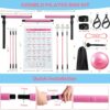 Pilates Bar Kit with Resistance Bands, Multifunctional Pilates Bar with 3 Set Exercise Resistance Bands, Portable Pilates Equipment for Women Home Gym Yoga Workouts